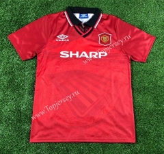 Retro Version 1994-1996 Manchester United Home Red Thailand Soccer Jersey AAA-503