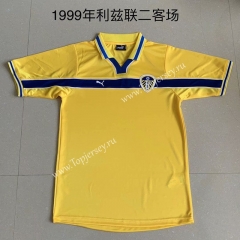 Retro Version 1999 Leeds United 2nd Away Yellow Thailand Soccer Jersey AAA-AY