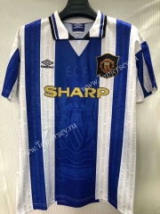 Retro Version 1994-1996 Manchester United Blue&White Thailand Soccer Jersey AAA-905