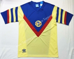 Retro Version 1987 Club América Home Yellow Thailand Soccer Jersey AAA-912