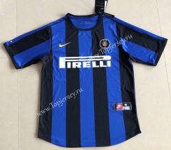 Retro Version 1999-2000 Inter Milan Home Blue&Black Thailand Soccer Jersey AAA-HR