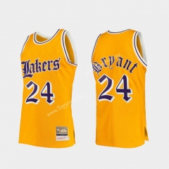 Retro Version Los Angeles Lakers Yellow #24 NBA Jersey