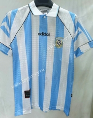 Retro Version 1996 Argentina Home Blue and White Thailand Soccer Jersey AAA
