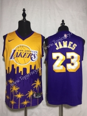 Joint Version Los Angeles Lakers Purple&Yellow #23 NBA Jersey