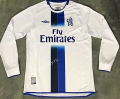 Retro Version 2003-2005 Chelsea Away White LS Thailand Soccer Jersey AAA-510