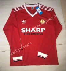 Retro Version 1985 Manchester United Home Red LS Thailand Soccer Jersey AAA