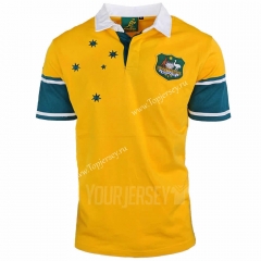 Retro Version 1999 Australia Yellow Thailand Rugby Shirt