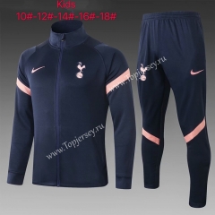 2020-2021 Tottenham Hotspur Royal Blue Kids/Youth Soccer Jacekt Uniform-815
