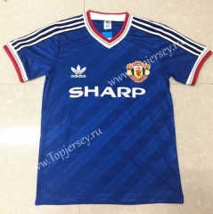 Retro Version 1986-1988 Manchester United Blue Thailand Soccer Jersey AAA-811