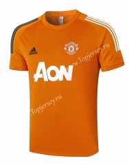 2020-2021 Manchester United Orange Short-sleeve Thailand Soccer Tracksuit Top-815