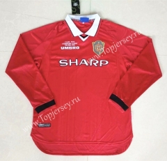 1999-2000 Retro Edition Manchester United Home Red Thailand LS Soccer Jersey AAA-422