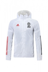 2020-2021 Manchester United White Trench Coats With Hat-LH