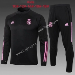 2020-2021 Real Madrid Black Kids/Youth Soccer Tracksuit-815
