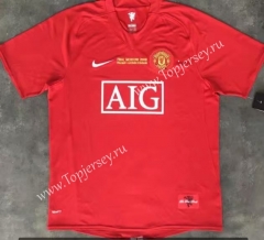 Retro Version 07-08 Champions League Manchester United Home Red Thailand Soccer Jersey AAA-510