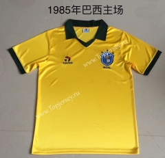 Retro Version 1985 Brazil Home Yellow Thailand Soccer Jersey AAA-709