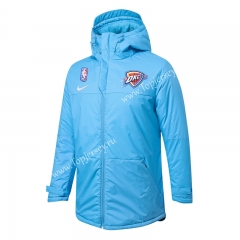 NBA New York Knicks Light Blue Cotton Coat With Hat-815