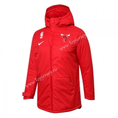 NBA Chicago Bulls Red Cotton Coat With Hat-815