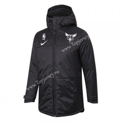 NBA Charlotte Hornets Black Cotton Coat With Hat-815