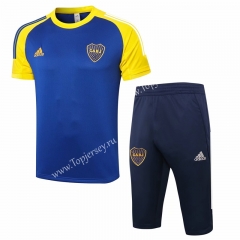 2020-2021 Boca Juniors Royal Blue Short-sleeve Thailand Soccer Tracksuit-815