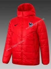 2020-2021 France Red Cotton Coat With Hat-815