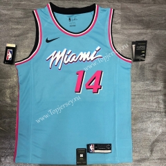 Miami Heat Round Collar Blue #14 NBA Jersey
