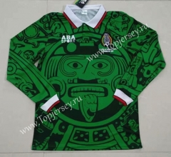 Retro Version Mexico Home Green LS Thailand Soccer Jersey AAA-422