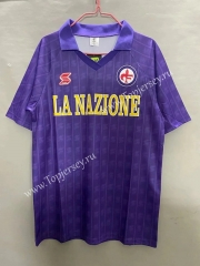 Retro Version 89-90 Fiorentina Home Purple Thailand Soccer Jersey AAA