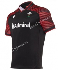 2020-2021 Wales Sevens Away Black&Red Thailand Rugby Shirt