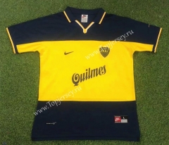 Retro Version 98-99 Boca Juniors Home Yellow&Blue Thailand Soccer Jersey AAA-503
