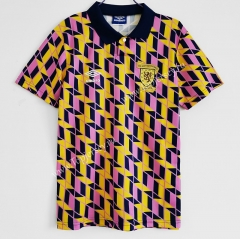 Retro Version 1991-1993 Scotland Away Pink&Yellow Thailand Soccer Jersey AAA-C1046