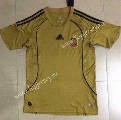 Retro Version 2008 World Cup Spain Away Yellow Thailand Soccer Jersey AAA-HR