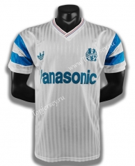 Retro Version 1990 Olympique de Marseille Home White Thailand Soccer Jersey AAA-C1046