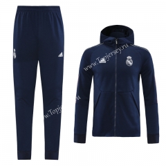2020-2021 Real Madrid Royal Blue (Ribbon) Thailand Soccer Jacket Uniform With Hat-LH