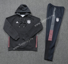 2020-2021 Bayern München Black ( Ribbion ) Thailand Soccer Tracksuit With Hat-LH