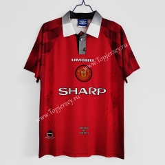 Retro Version 1996-1997 Manchester United Home Red Thailand Soccer Jersey AAA-C1046