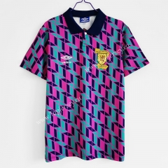 Retro Version 1988-1989 Scotland Away Pink&Blue Thailand Soccer Jersey AAA-C1046