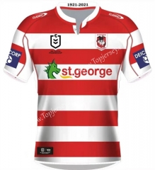 Retro Version St George Red&White Thailand Rugby Shirt