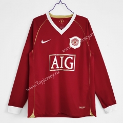 Retro Version 2006-2007 Manchester United Home Red LS Thailand Soccer Jersey AAA-C1046
