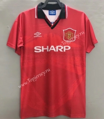 Retro Version 1994-1996 Manchester United Home Red Thailand Soccer Jersey AAA-811