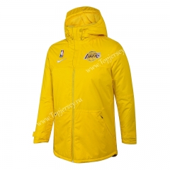NBA Lakers Yellow Cotton Coat With Hat-815