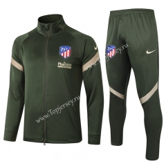 2020-2021 Atletico Madrid Green Thailand Soccer Jacket Uniform-815