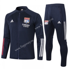2020-2021 Olympique Lyonnais Royal Blue Thailand Soccer Jacket Uniform -815
