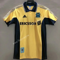 Retro Version 98-99 Olympique de Marseille Yellow Thailand Soccer Jersey AAA