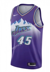 Snow Edition Retro Utah Jazz Purple #45 NBA Jersey-311