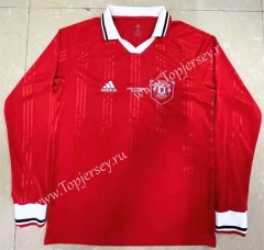 Retro Version Manchester United Red LS Thailand Soccer Jersey AAA-818