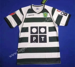 Retro Version 01-03 Sporting Clube de Portugal Home White and Green Thailand Soccer Jersey-HR