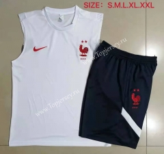 2021-2022 France White Thailand Soccer Vest Tracksuit -815