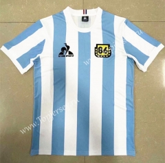 Retro Version 1986 Argentina Home Blue and White Thailand Soccer Jersey AAA-818