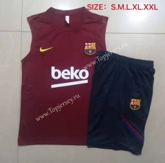 2021-2022 Barcelona Jujube Thailand Soccer Vest Tracksuit -815