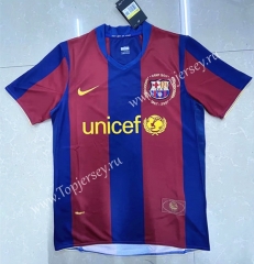 Retro Version 07-08 Barcelona Home Red&Blue Thailand Soccer Jersey AAA